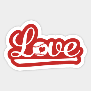 Love Baseball Vintage Script Laces Simple Cute Sticker